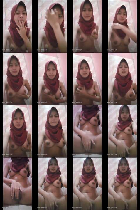 Nonton Melly Hijab Merah Cantik Sange Dikamar Mandi